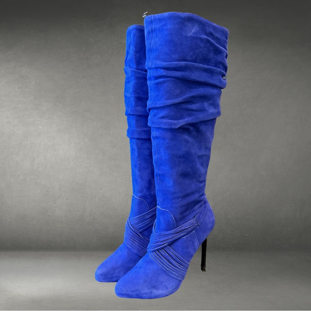 Donald Pliner Royal Blue Suede Boots new  8 “Host Pick”